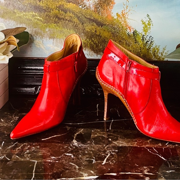 π Lucchese Charlie 1 Horse handcrafted Vintage Heels Western Boots 7 Red RAREπ - Picture 5 of 15